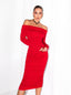 DRESS FELICIA MIDI RED