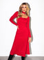 DRESS LAVERN MIDI RED