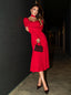 DRESS LAVERN MIDI RED