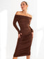 DRESS FELICIA MIDI BROWN