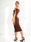 DRESS FELICIA MIDI BROWN