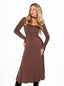 DRESS LAVERN MIDI BROWN